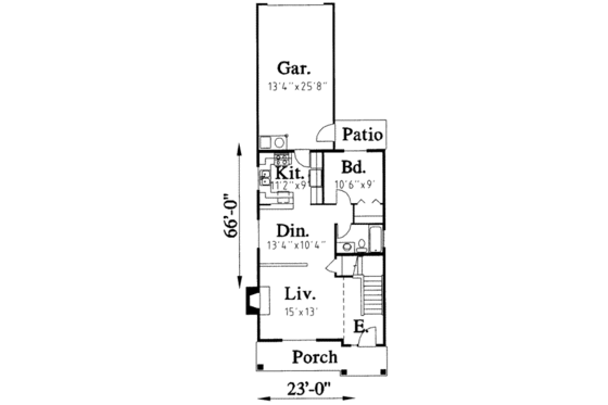 Floor Plan - Main Floor for Traditional House Plan #303-347 - 4 bed, 3 bath
