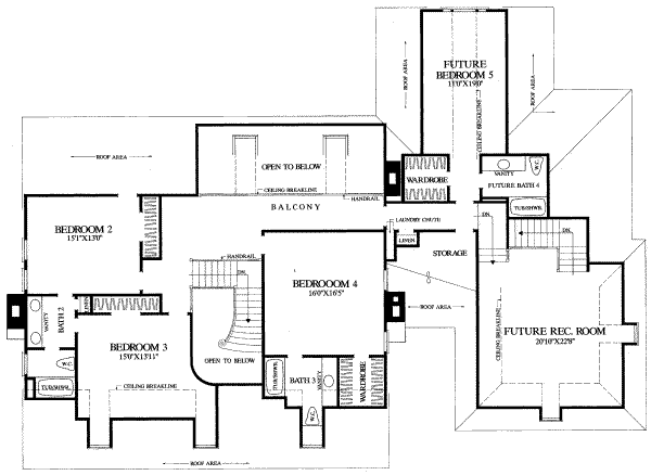 Southern Floor Plan - Upper Floor Plan #137-240