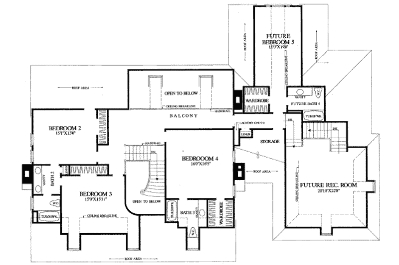 Home Plan - Floor Plan - Upper Floor for Southern House Plan #137-240 - 4 bed, 4.5 bath