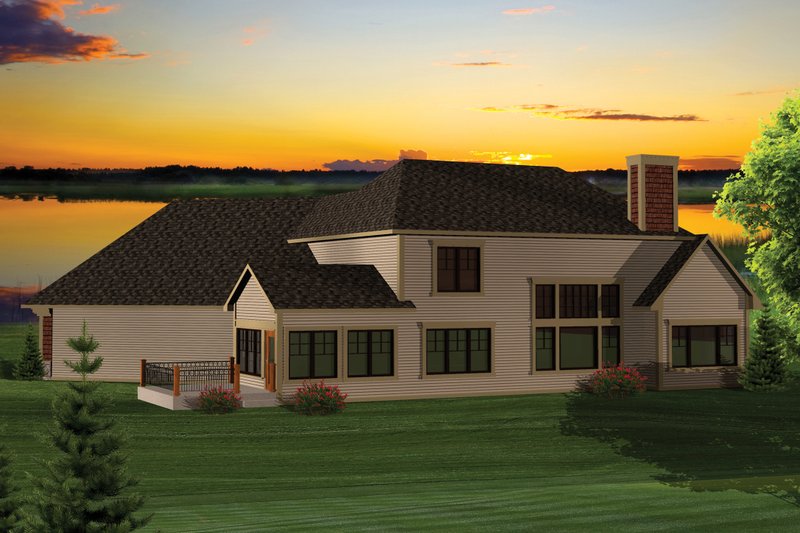 Home Plan - Exterior - Rear Elevation for Craftsman House Plan #70-1059 - 3 bed, 2.5 bath