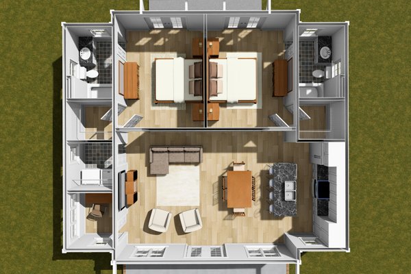 House Blueprint - Cottage Floor Plan - Main Floor Plan #513-2358