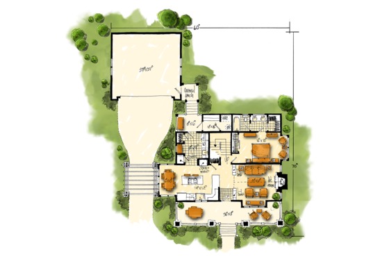 Floor Plan - Main Floor for Craftsman House Plan #942-52 - 3 bed, 3 bath