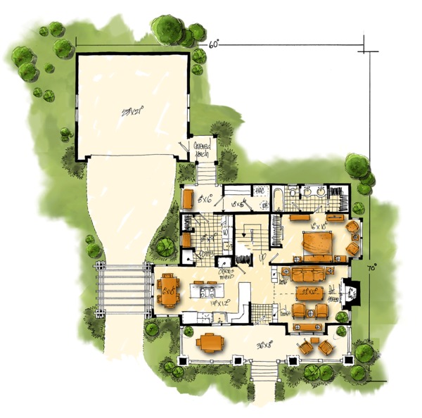 Architectural House Design - Craftsman Floor Plan - Main Floor Plan #942-52