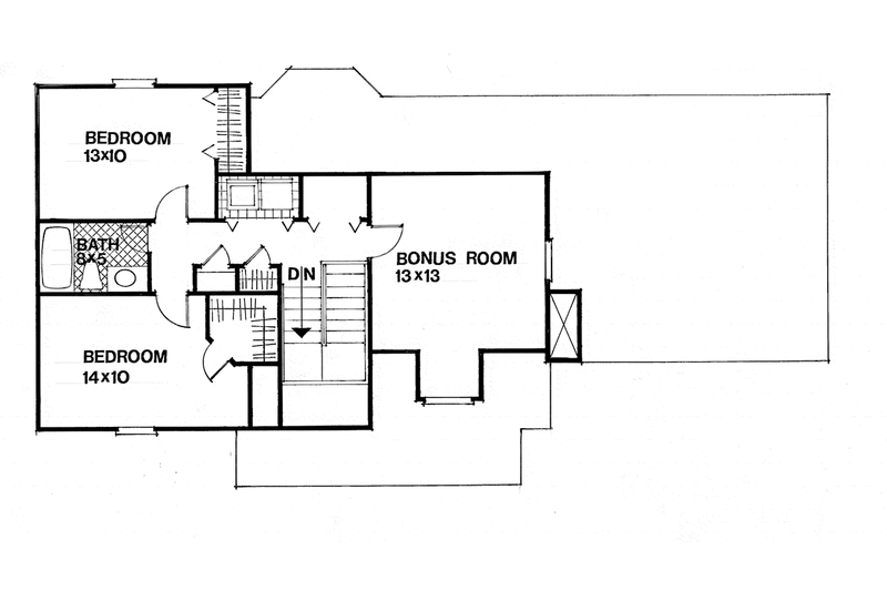 Architectural House Design - Floor Plan - Upper Floor for Farmhouse House Plan #30-355 - 3 bed, 2 bath