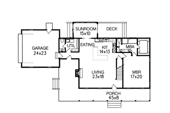 Floor Plan - Main Floor for Country House Plan #15-208 - 3 bed, 2.5 bath