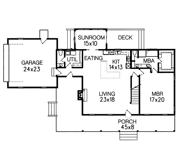 Country Floor Plan - Main Floor Plan #15-208