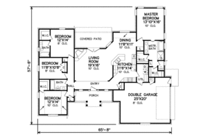Floor Plan - Main Floor for European House Plan #65-398 - 4 bed, 3 bath