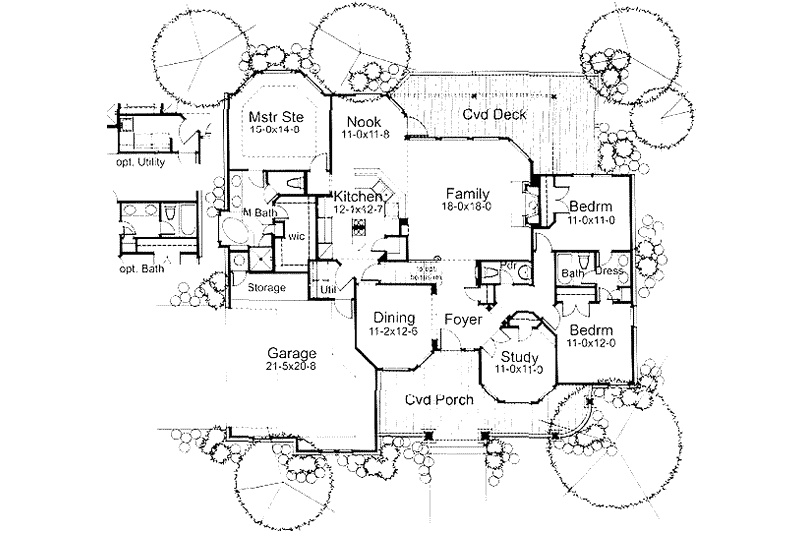 House Blueprint - Floor Plan - Main Floor for Farmhouse House Plan #120-139 - 3 bed, 3 bath