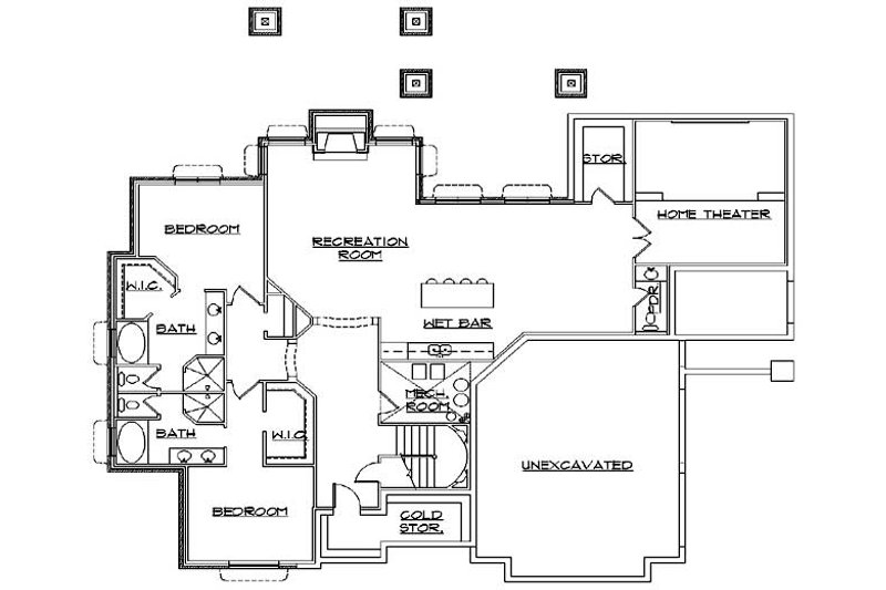 Dream House Plan - Floor Plan - Lower Floor for Country House Plan #5-311 - 5 bed, 6 bath