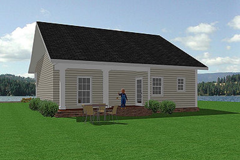 Home Plan - Exterior - Rear Elevation for Southern House Plan #44-148 - 2 bed, 1 bath