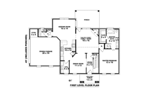 Floor Plan - Main Floor for Classical House Plan #81-13650 - 4 bed, 3.5 bath