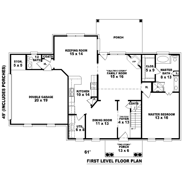 Classical Floor Plan - Main Floor Plan #81-13650
