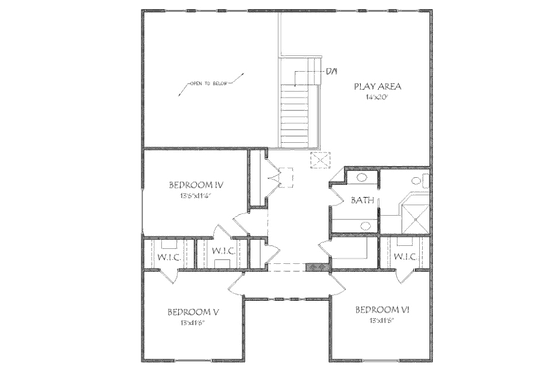 Floor Plan - Upper Floor for Adobe / Southwestern House Plan #24-267 - 6 bed, 3 bath
