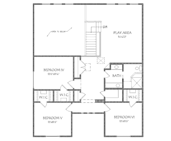 Adobe / Southwestern Floor Plan - Upper Floor Plan #24-267