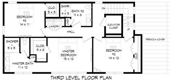 House Blueprint - Contemporary Floor Plan - Upper Floor Plan #932-1296