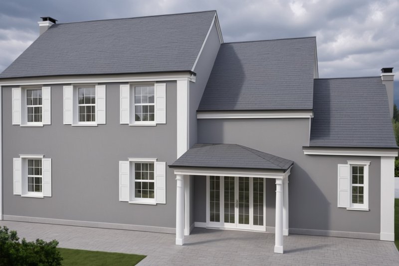 Home Plan - Exterior - Rear Elevation for European House Plan #542-15 - 4 bed, 4 bath