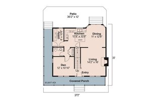 Floor Plan - Main Floor for Traditional House Plan #124-852 - 3 bed, 2.5 bath