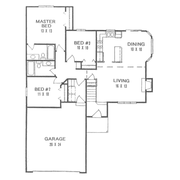 Architectural House Design - Traditional Floor Plan - Main Floor Plan #58-107