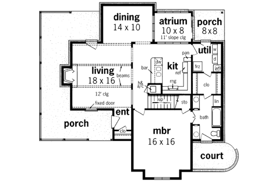 Floor Plan - Main Floor for Victorian House Plan #45-328 - 3 bed, 2 bath