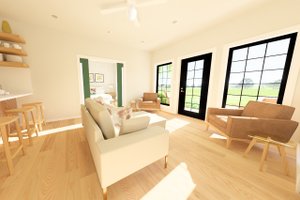 Interior - Family Room 1 for Farmhouse House Plan #126-296 - 1 bed, 1 bath