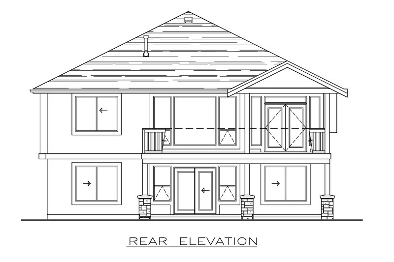 Home Plan - Exterior - Rear Elevation for Ranch House Plan #1100-174 - 2 bed, 2 bath