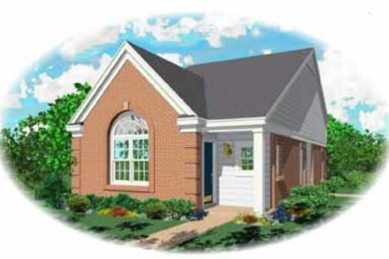 Exterior - Front Elevation for Southern House Plan #81-120 - 2 bed, 2 bath
