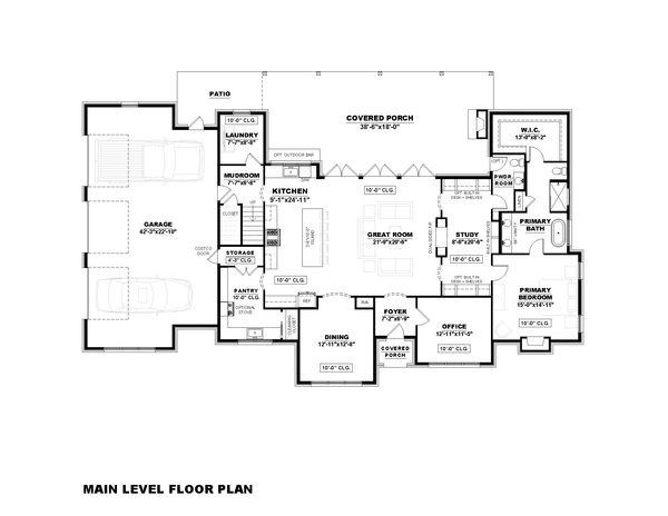 Architectural House Design - Floor Plan - Main Floor for European House Plan #1117-9 - 3 bed, 3.5 bath