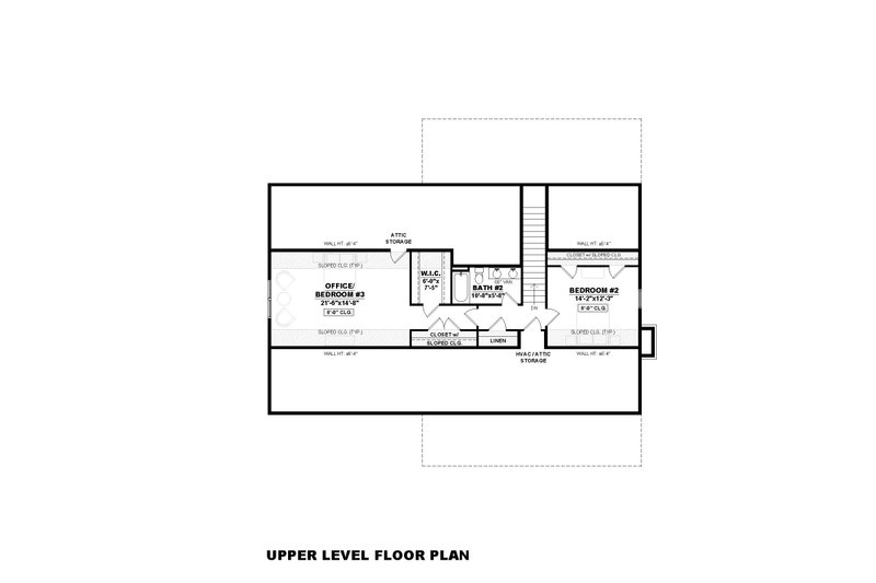 Architectural House Design - Floor Plan - Upper Floor for Farmhouse House Plan #1117-16 - 3 bed, 2.5 bath