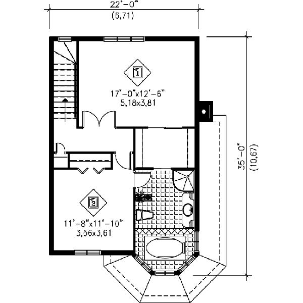 European Floor Plan - Upper Floor Plan #25-2296