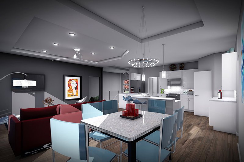 House Blueprint - Interior - Dining Room for Prairie House Plan #70-1544 - 5 bed, 3 bath