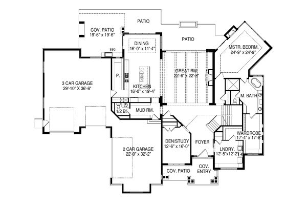 Architectural House Design - Contemporary Floor Plan - Main Floor Plan #920-90