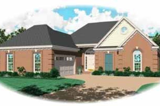 Exterior - Front Elevation for European House Plan #81-195 - 3 bed, 2 bath