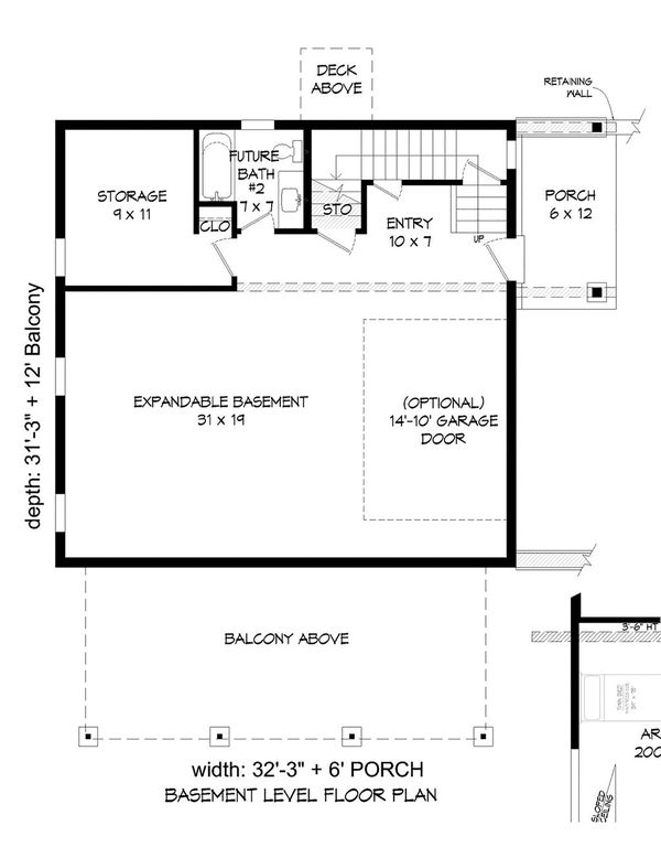 House Blueprint - Country Floor Plan - Lower Floor Plan #932-380