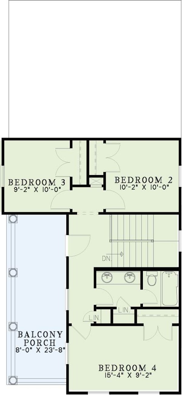 Southern Floor Plan - Upper Floor Plan #17-2031