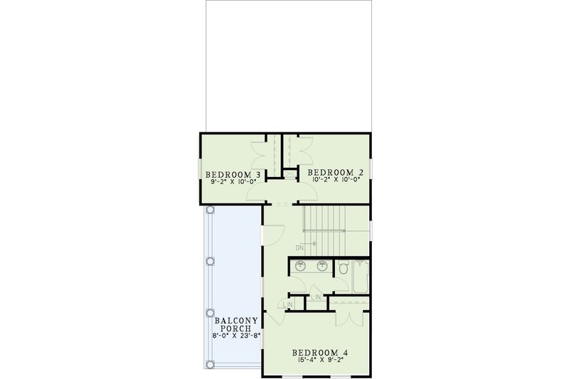 House Blueprint - Floor Plan - Upper Floor for Southern House Plan #17-2031 - 4 bed, 2.5 bath