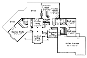 Floor Plan - Main Floor for Modern House Plan #124-128 - 4 bed, 2.5 bath