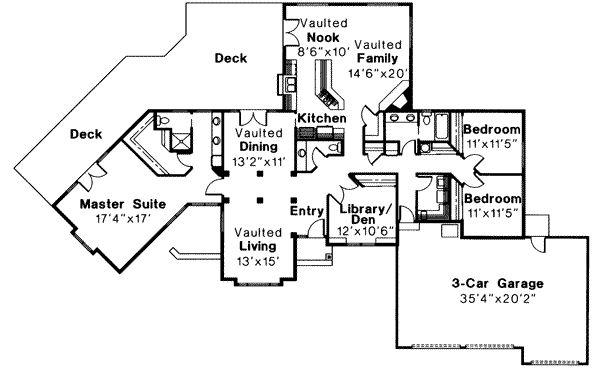 House Design - Modern Floor Plan - Main Floor Plan #124-128