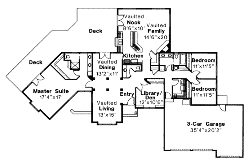 House Plan Design - Floor Plan - Main Floor for Modern House Plan #124-128 - 4 bed, 2.5 bath