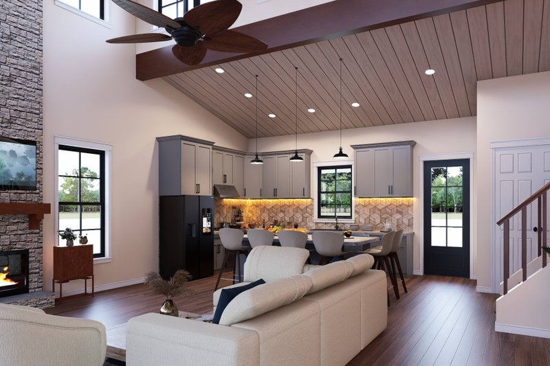 House Blueprint - Interior - Family Room 2 for Farmhouse House Plan #932-1429 - 3 bed, 2.5 bath