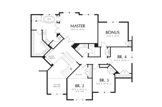 Floor Plan - Upper Floor for Craftsman House Plan #48-611 - 4 bed, 2.5 bath