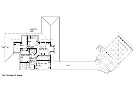 Floor Plan - Upper Floor for Prairie House Plan #454-6 - 3 bed, 2.5 bath