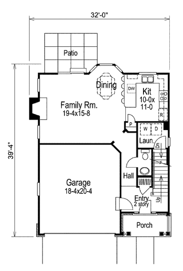 Country Floor Plan - Main Floor Plan #57-319