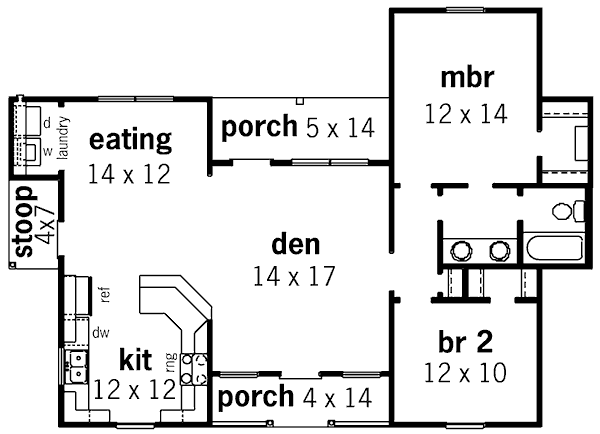 Cottage Floor Plan - Main Floor Plan #16-244