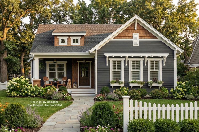 Farmhouse Style House Plan - 3 Beds 2.5 Baths 1457 Sq/Ft Plan #51-1390 Exterior