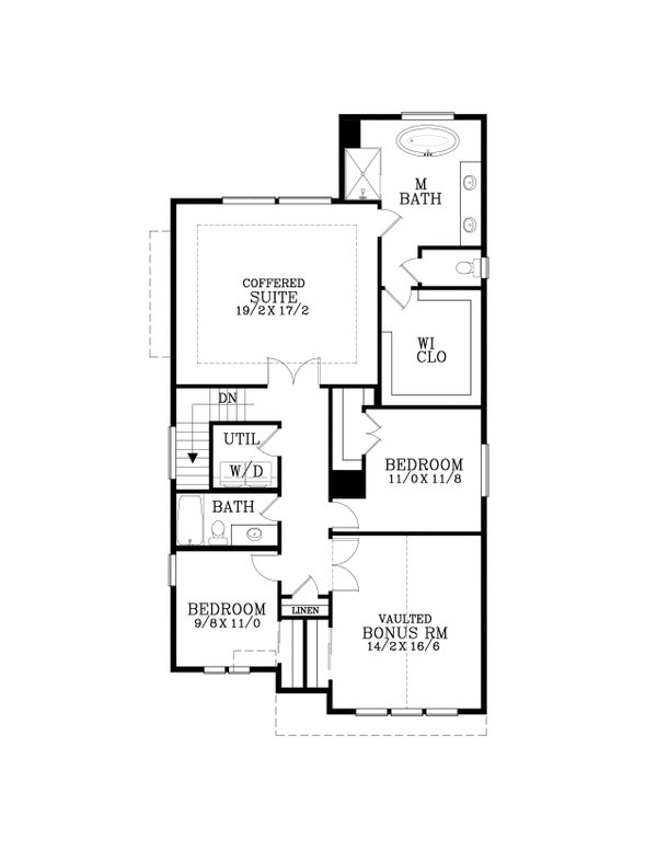 Craftsman Floor Plan - Upper Floor Plan #53-690