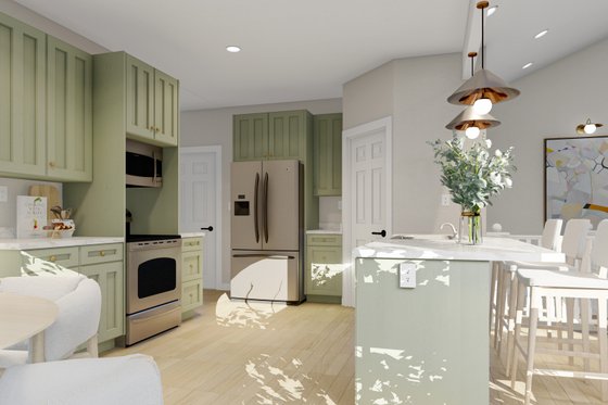 Interior - Kitchen for Craftsman House Plan #1060-266 - 2 bed, 2 bath