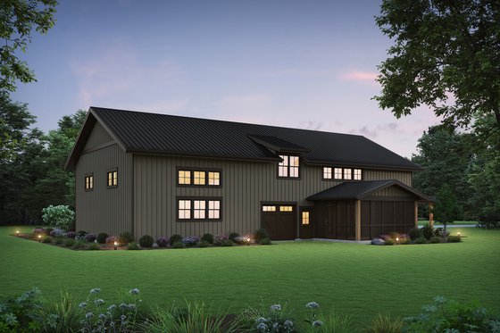 Exterior - Rear Elevation for Barndominium House Plan #48-1130 - 3 bed, 3.5 bath