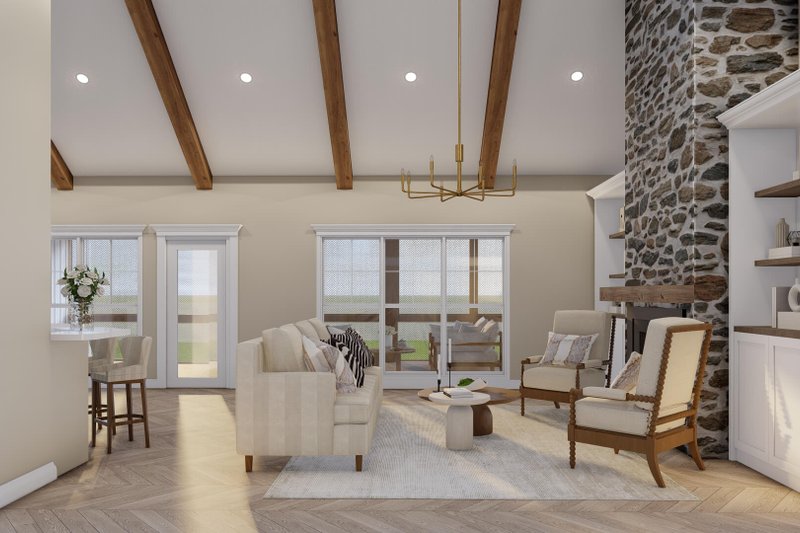 House Blueprint - Interior - Family Room for Farmhouse House Plan #923-424 - 4 bed, 2.5 bath