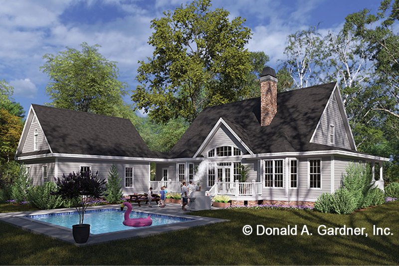 Home Plan - Exterior - Rear Elevation 1 for Country House Plan #929-1203 - 4 bed, 2.5 bath