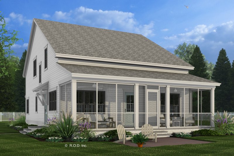House Blueprint - Exterior - Rear Elevation for Farmhouse House Plan #51-1276 - 4 bed, 3.5 bath
